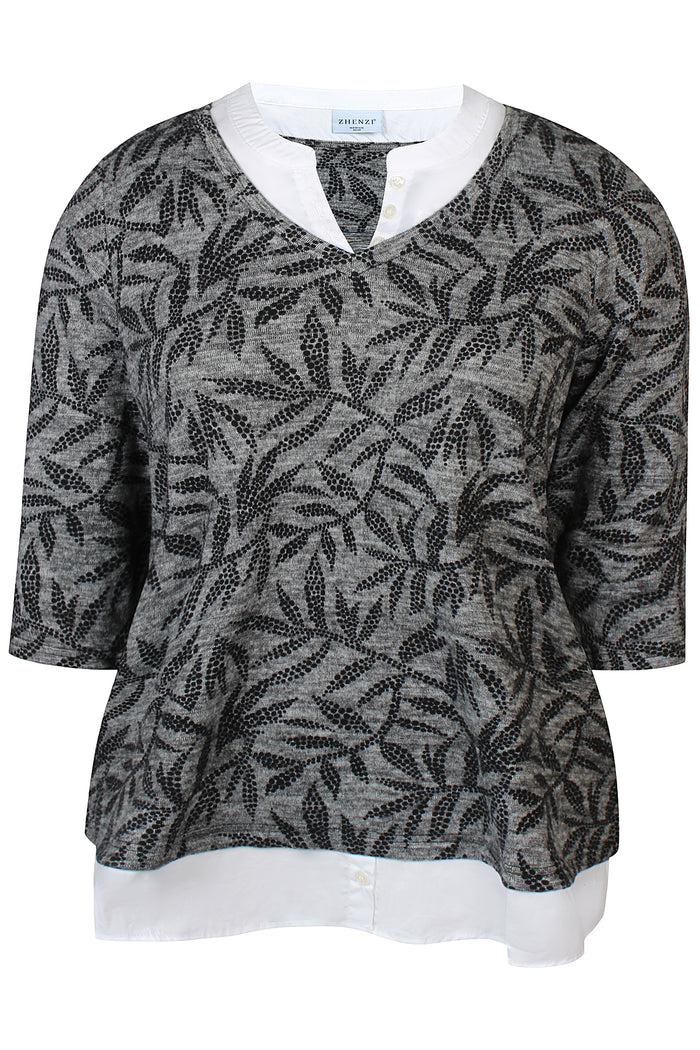Bluse Zara Semi Grey Mel