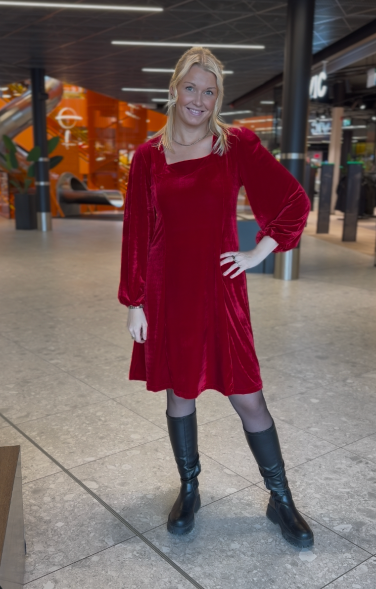 Kjole Velour Mali Rød
