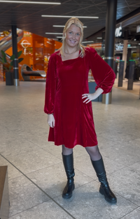 Kjole Velour Mali Rød
