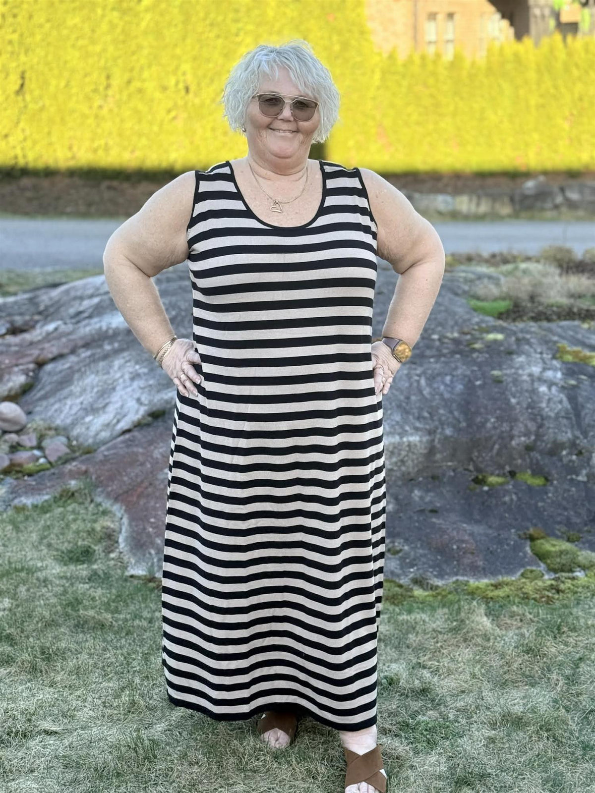 SDolly knit long dress Black/sand