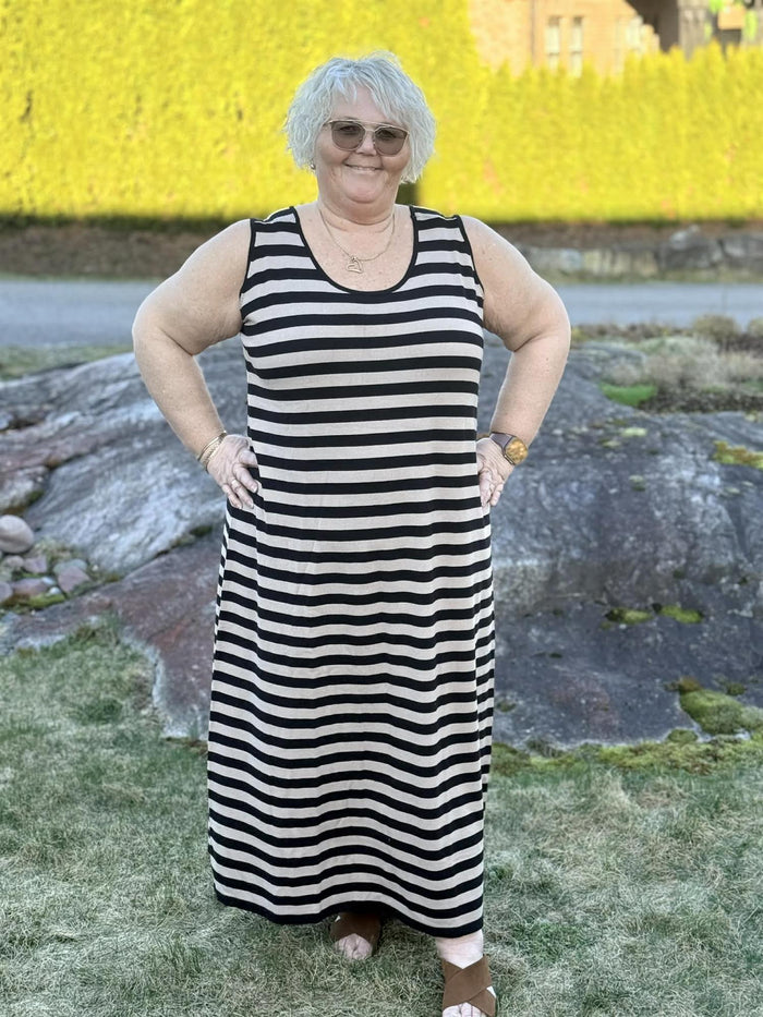 SDolly knit long dress Black/sand