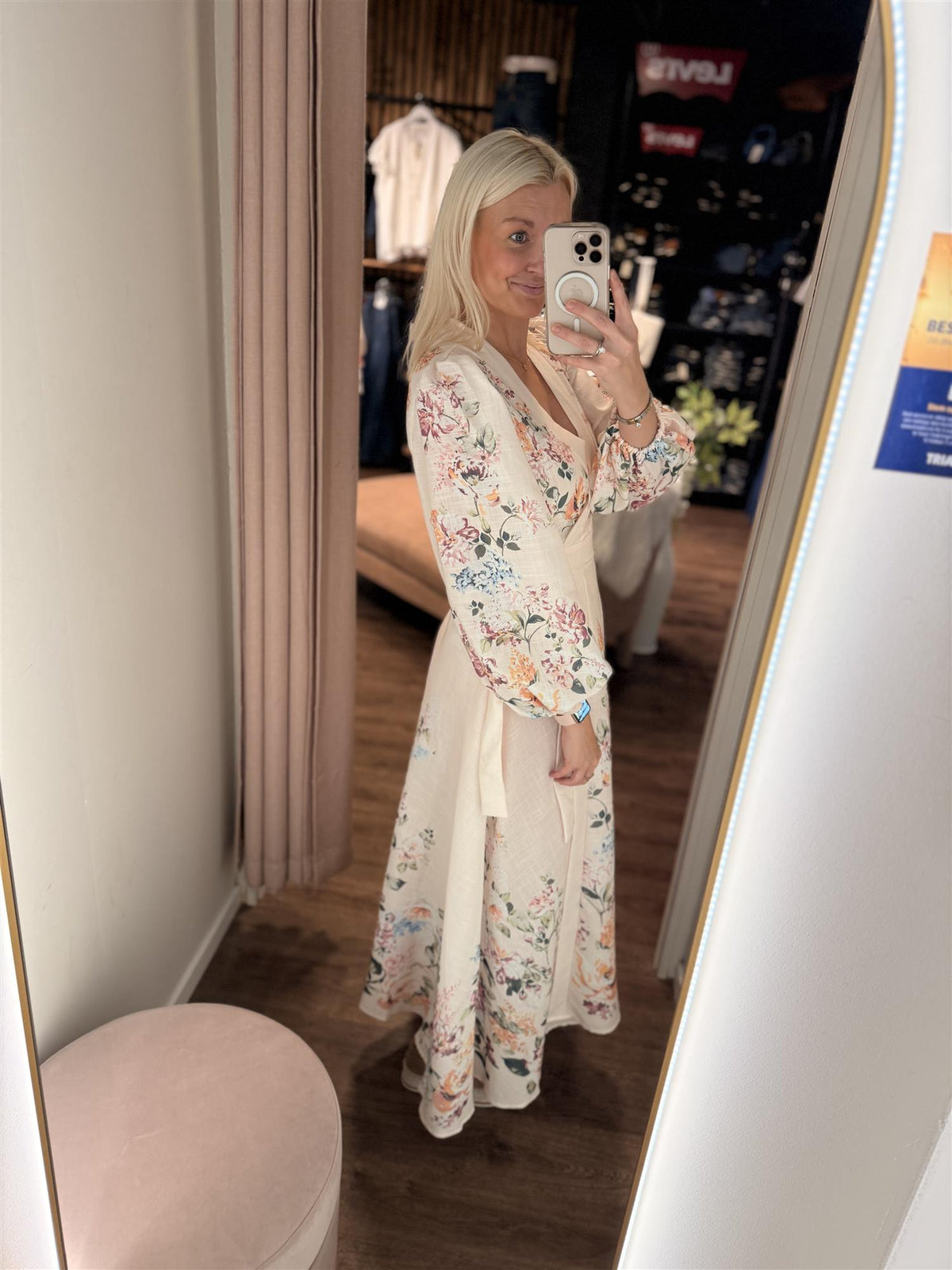 Kjole Wrap Blanc Rose