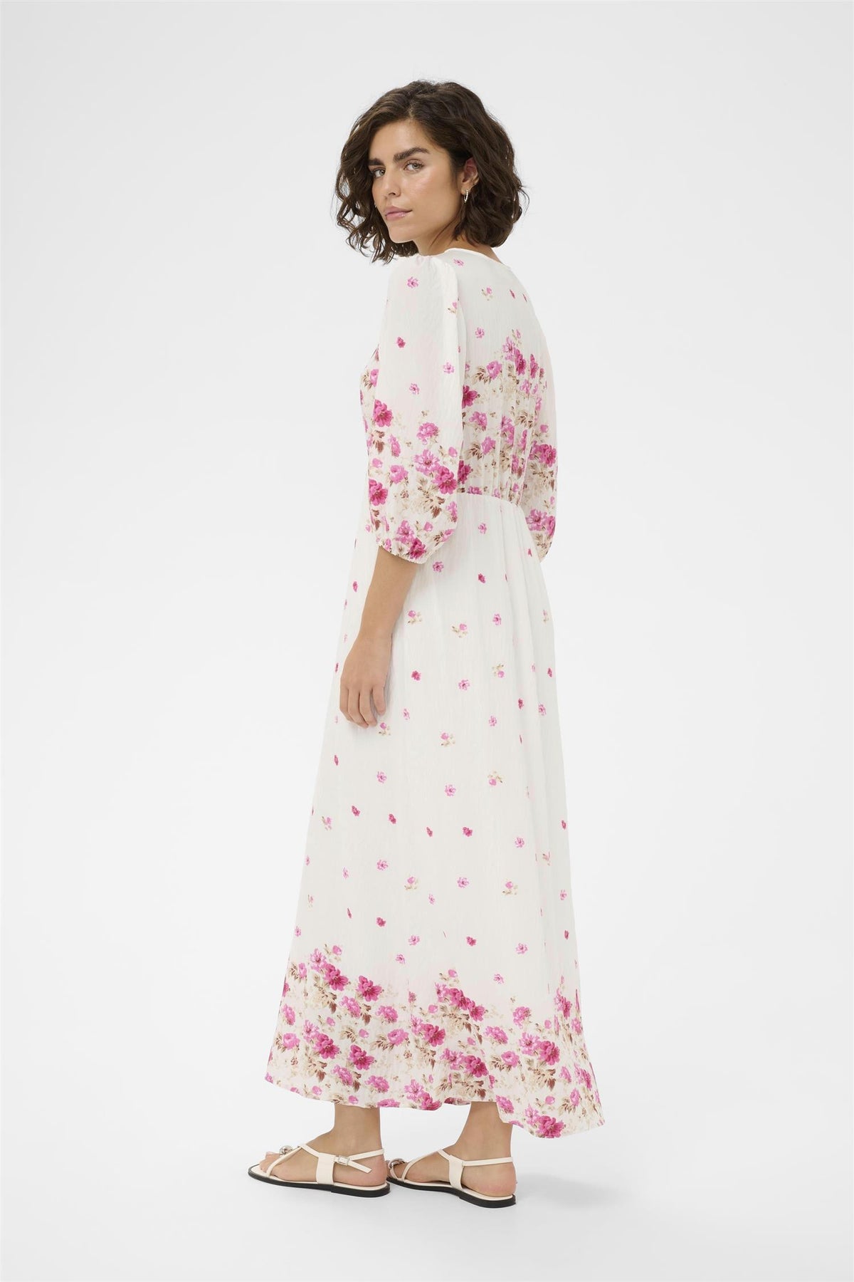 KArosine Long Dress White Rose