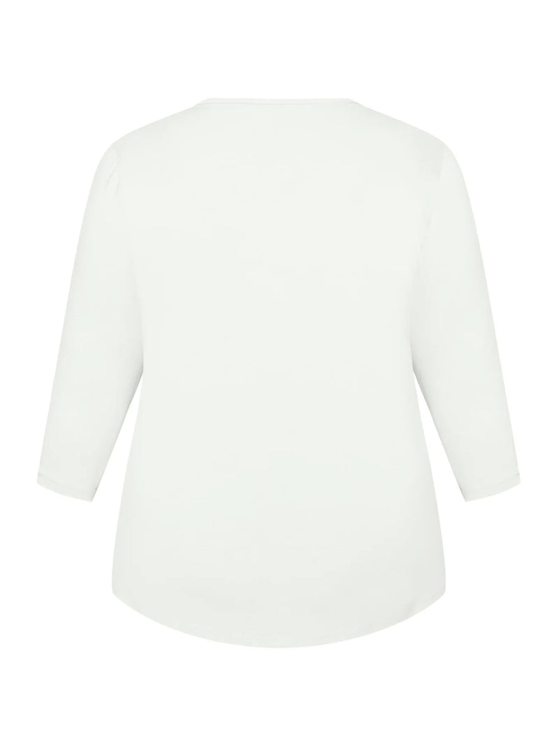 T-skjorte Basic 3/4 erm White