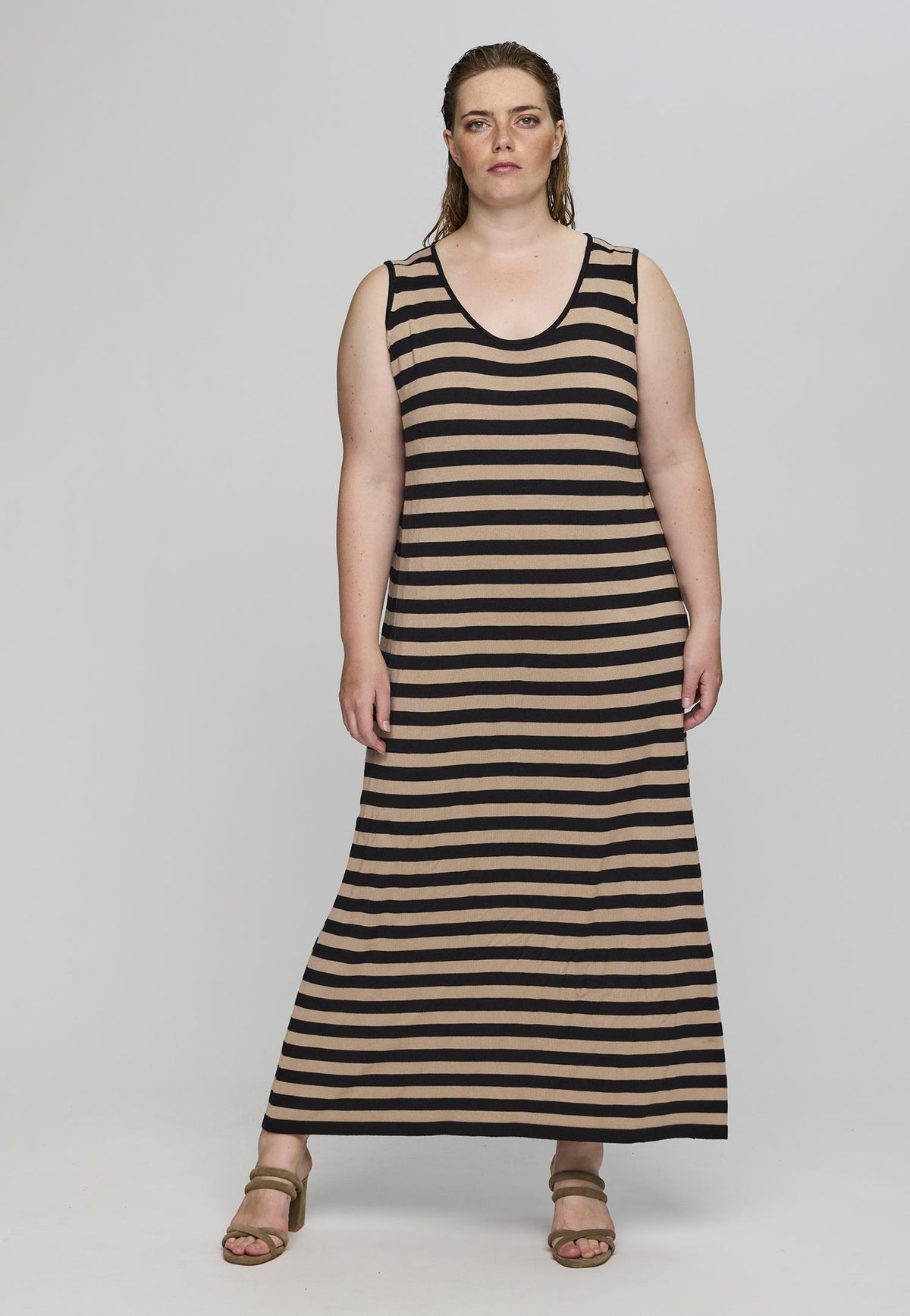 SDolly knit long dress Black/sand