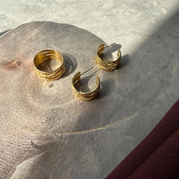 Brede øreringer, Steel Satin G