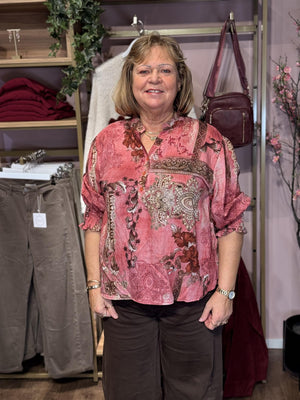 Bluse Bella Garden - Dusty Rose