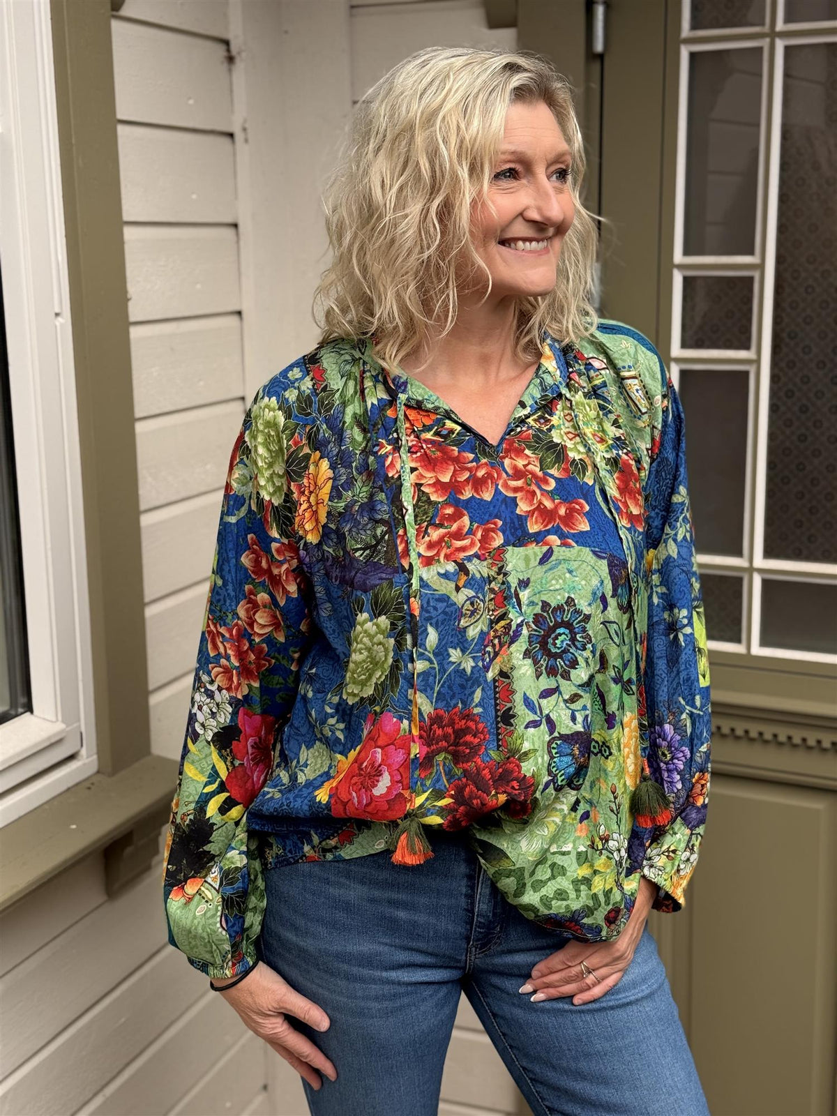 Medellin Top Puff Sleeve Print