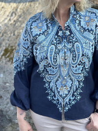 Bluse Paisley Navy