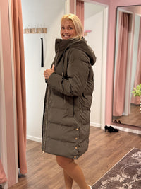 Lang Boblejakke Taupe