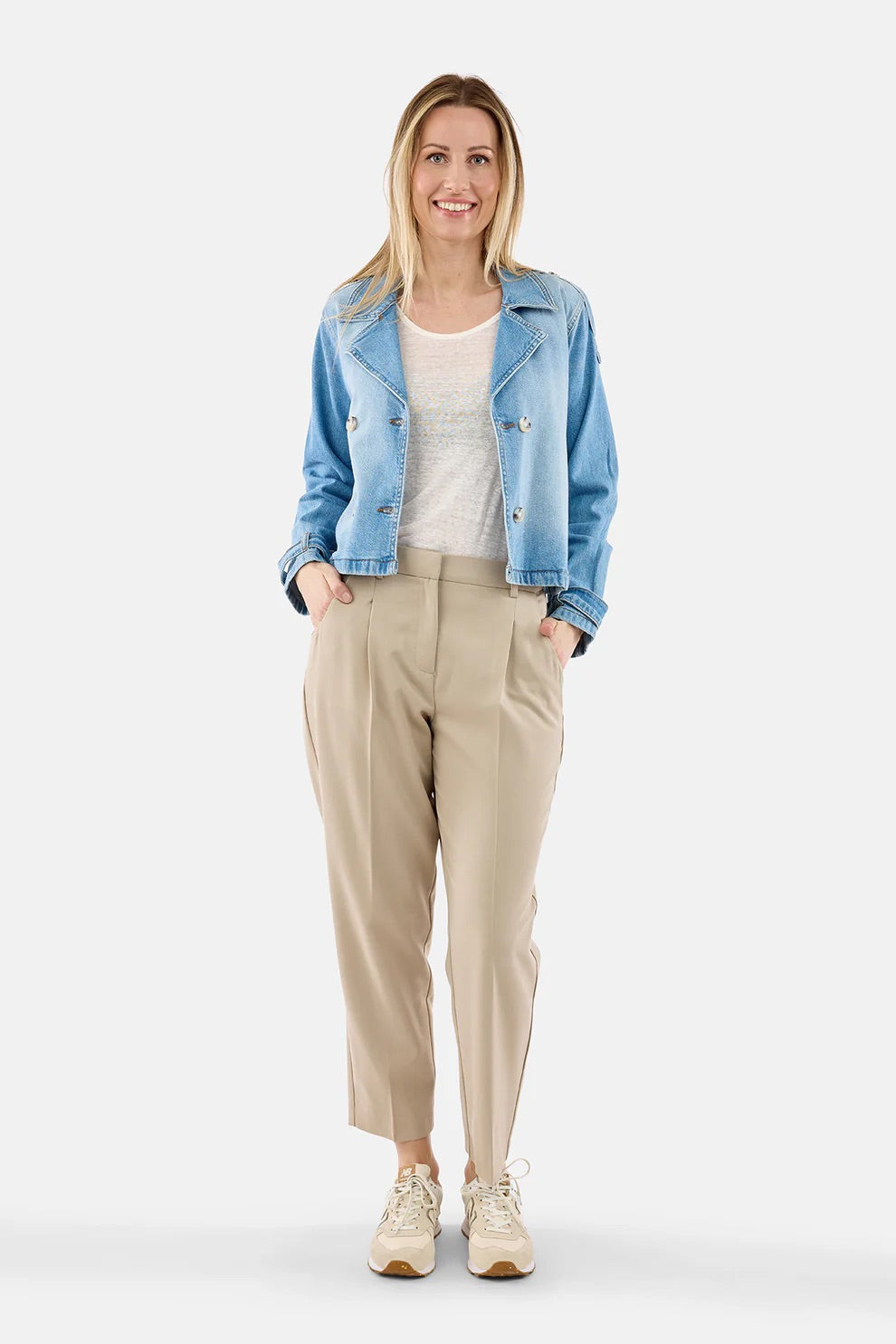 Denim Trenchcoat Lysblå