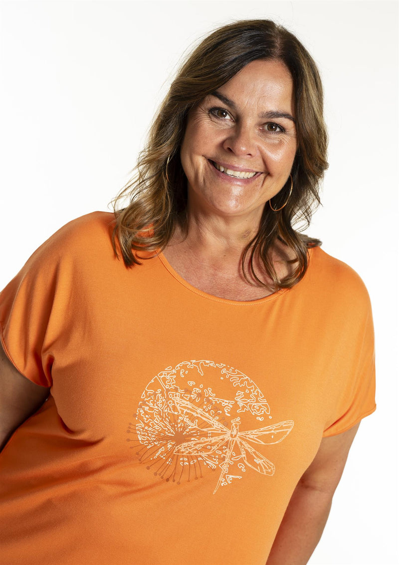 Gitte T-shirt w. Print Mandarin