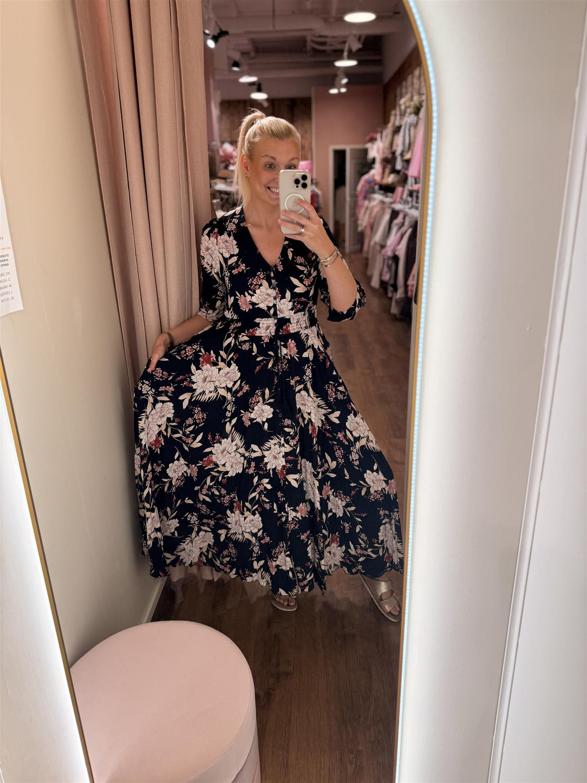 ROSE LACE DRESS 3/4 SL
