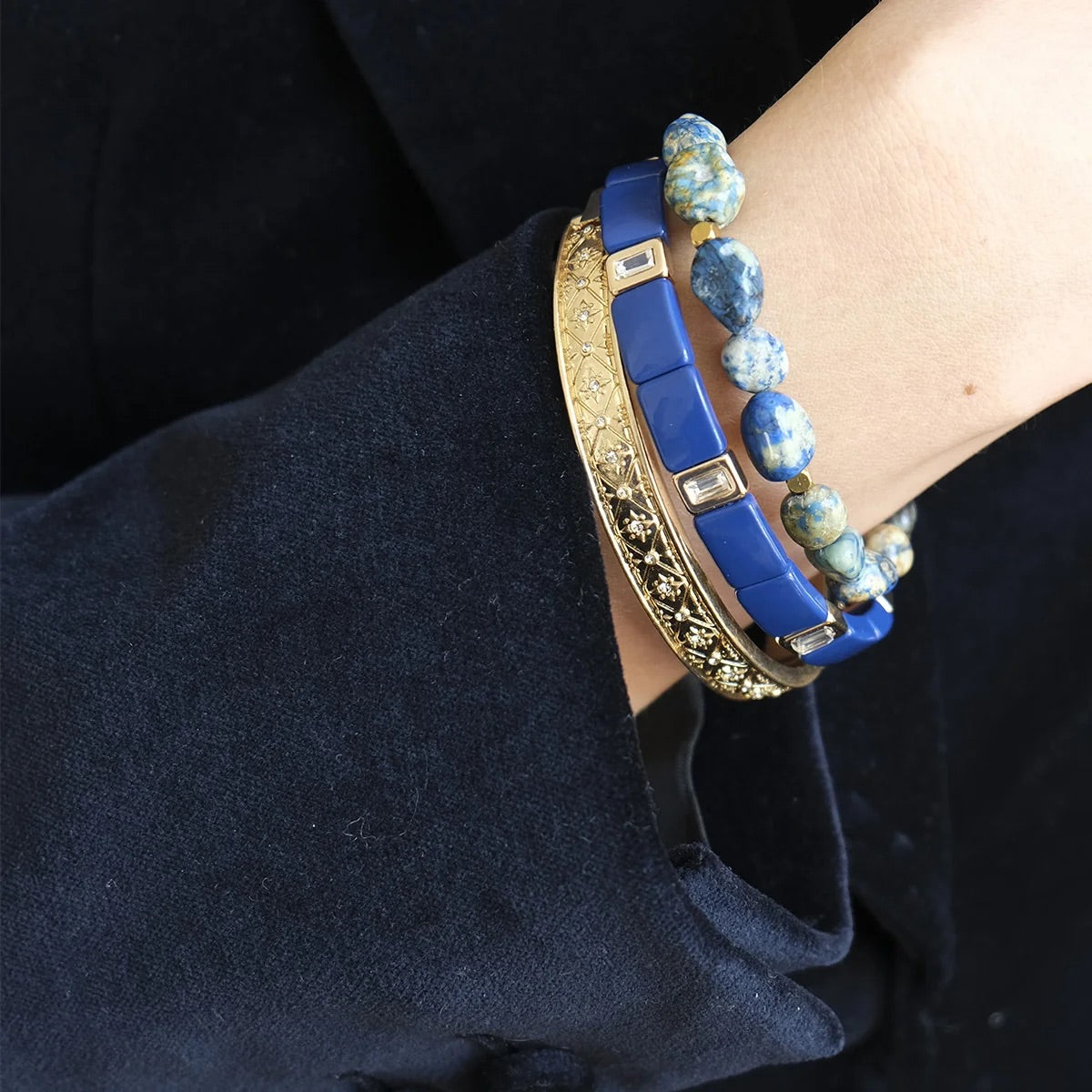 Emaljert armbånd - royal blue