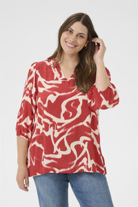 KCmaren Frill Blouse True Red