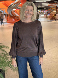 KCregitta Pleat Knit Pullover Black Coffee