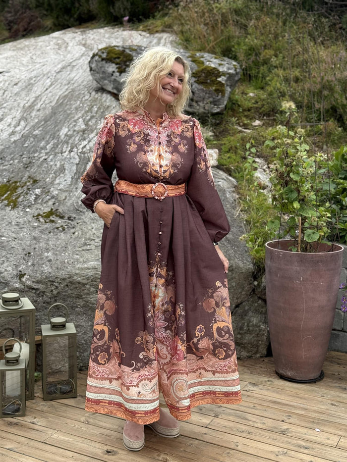 Kjole Lang Paisley Choco