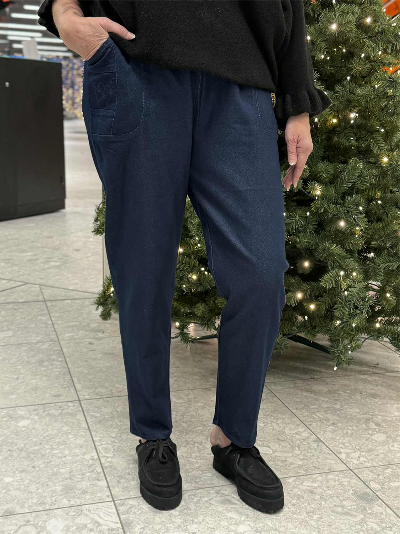 Bukse Cherry Berry Jeans Dark Blue