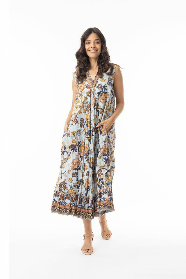 Macieo Dress V Sleeveless Blue