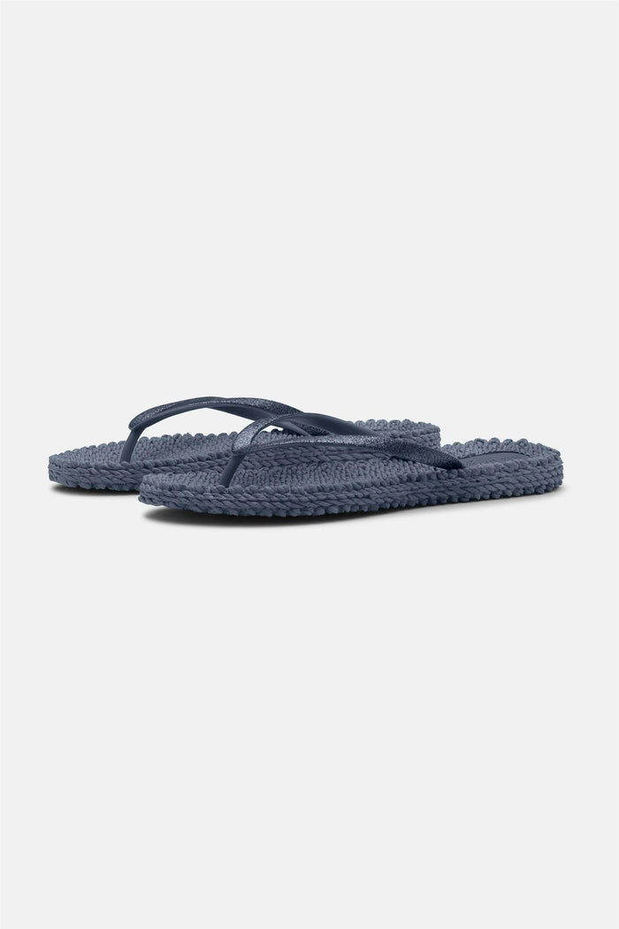 Cheerful Flip Flop w. Glitter Indigo