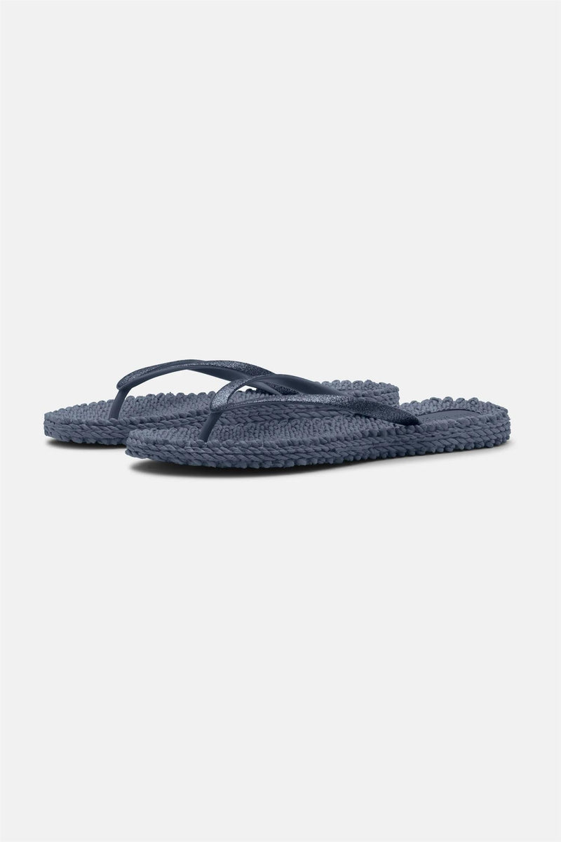 Cheerful Flip Flop w. Glitter Indigo