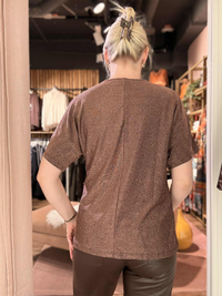 Bluse Glitter Kobber/Brun
