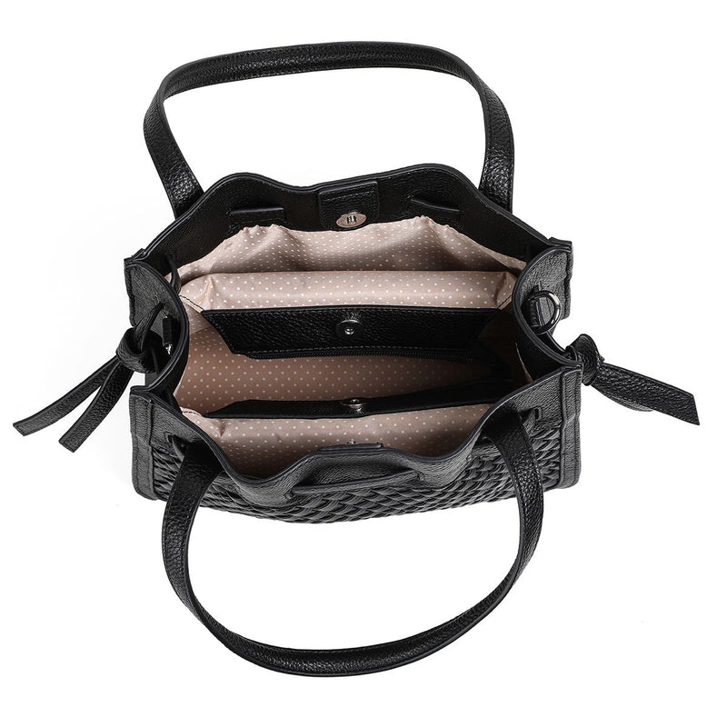 FELIN shopper med flettet front - svart