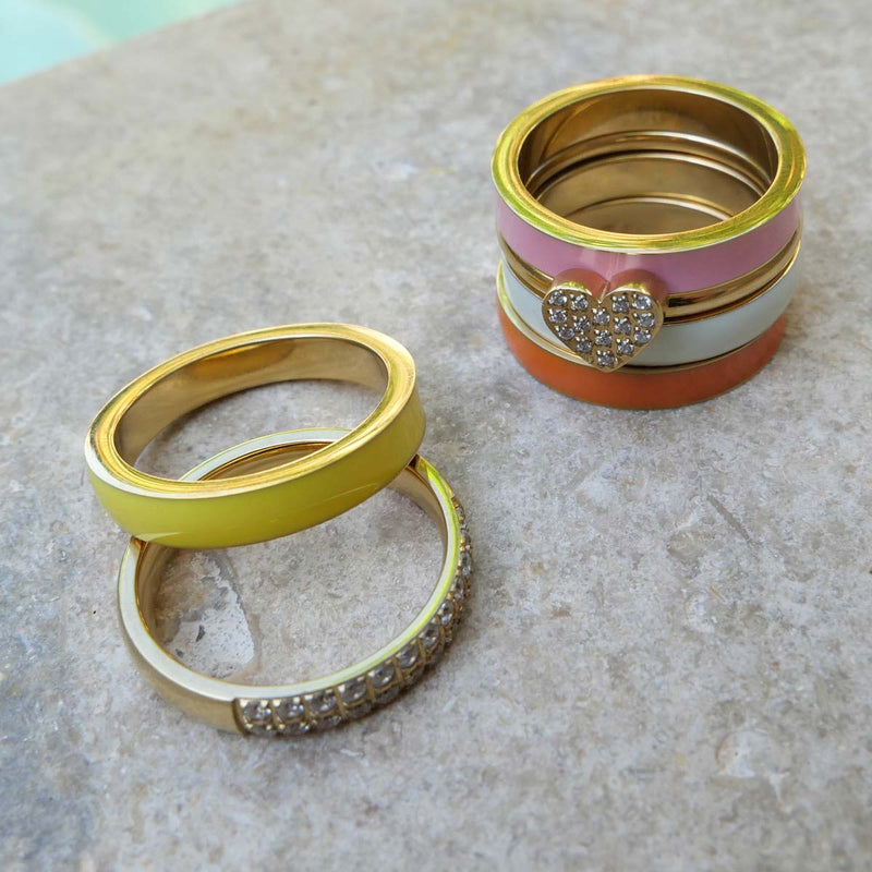 Ring med hjerte Krystaller