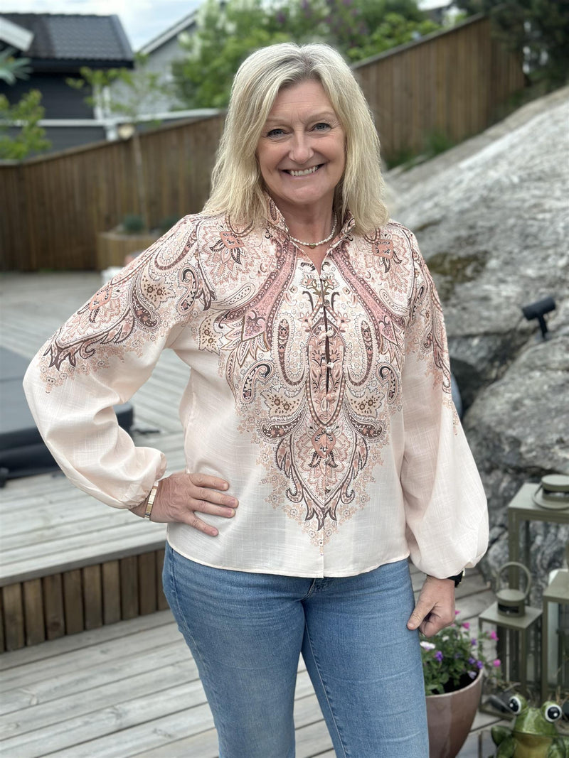 Bluse Paisley Rosa