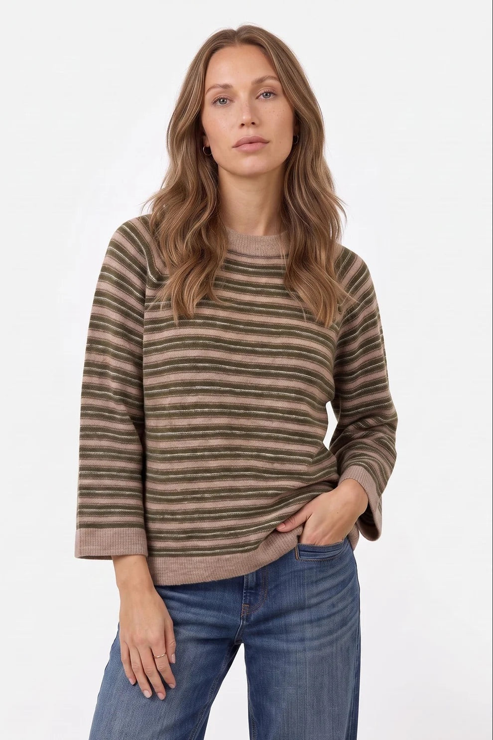 Genser Stripe Green