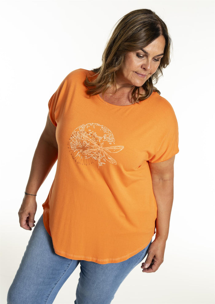 Gitte T-shirt w. Print Mandarin