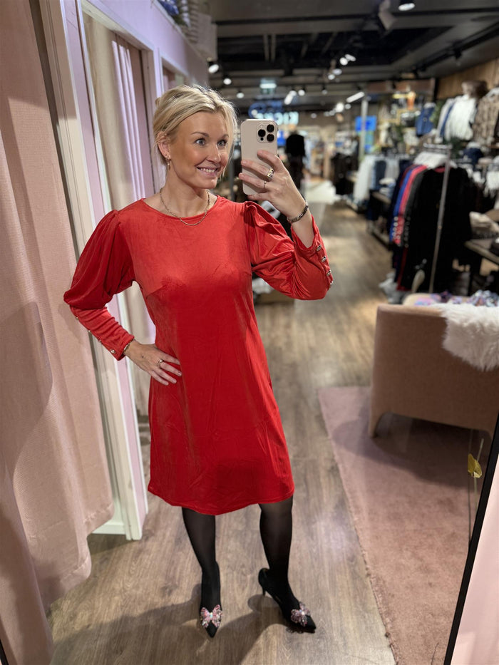 Kjole Tea Velour Red