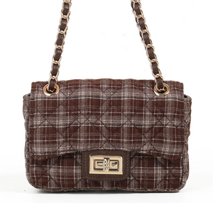 Veske Evita Liten Clutch - Rutet Brun