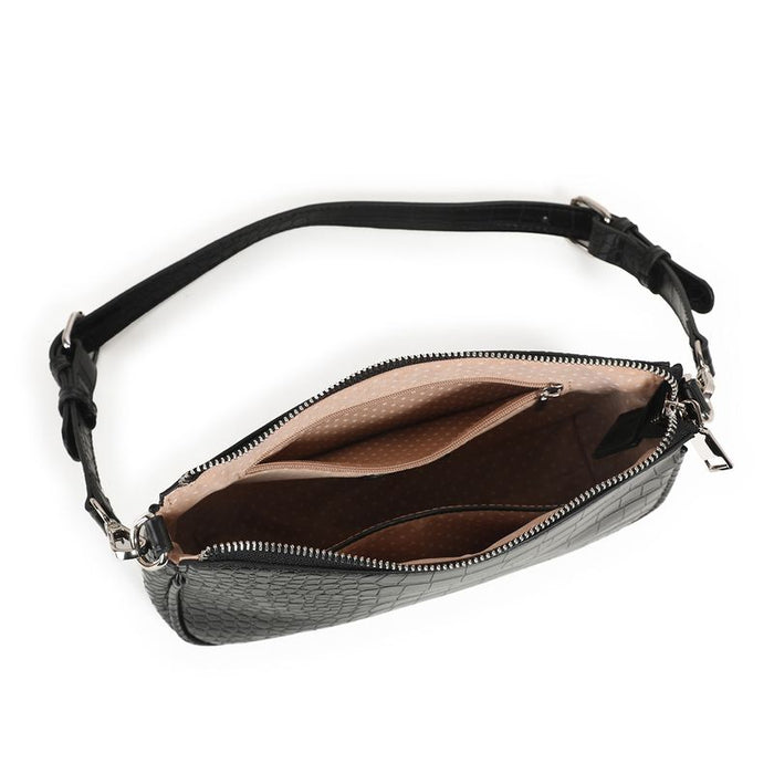 Ivana croco clutch - Svart