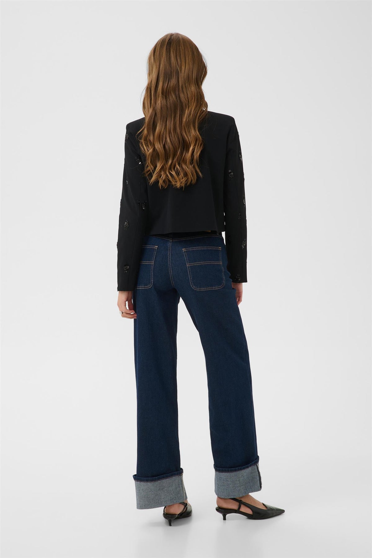 KAvally cropped blouse - Black Deep