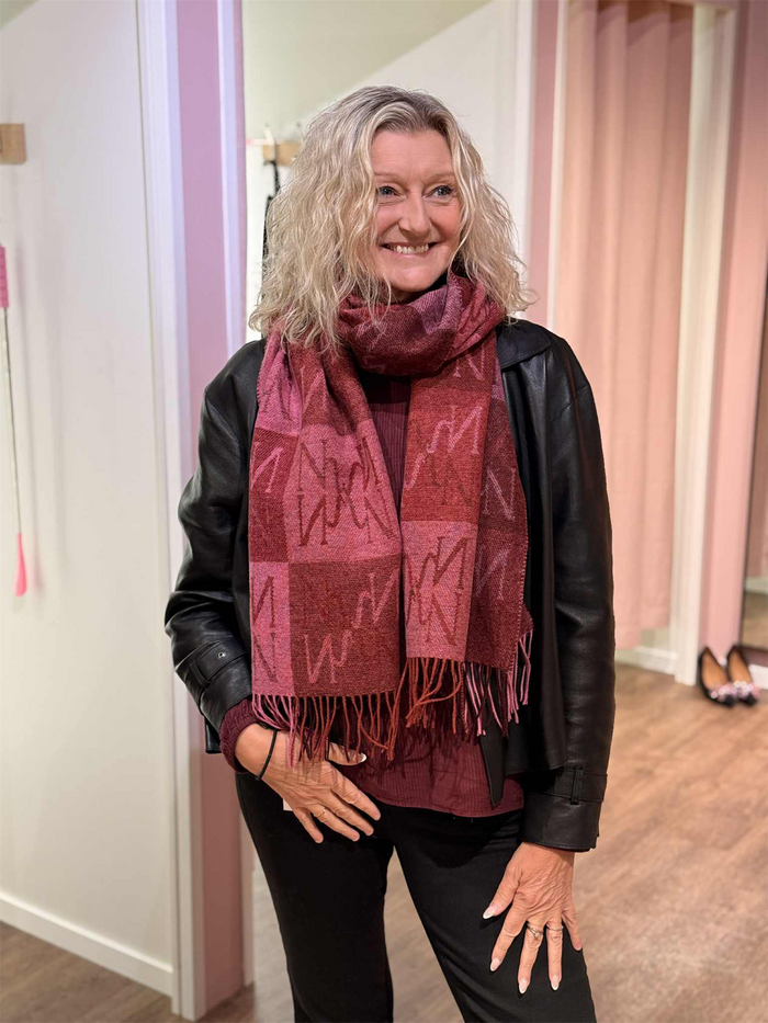 Nohr Sabrina Lammeullskjerf Burgunder