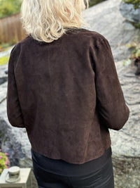 Short Suede Leather Trenchcoat Dark Chocolate