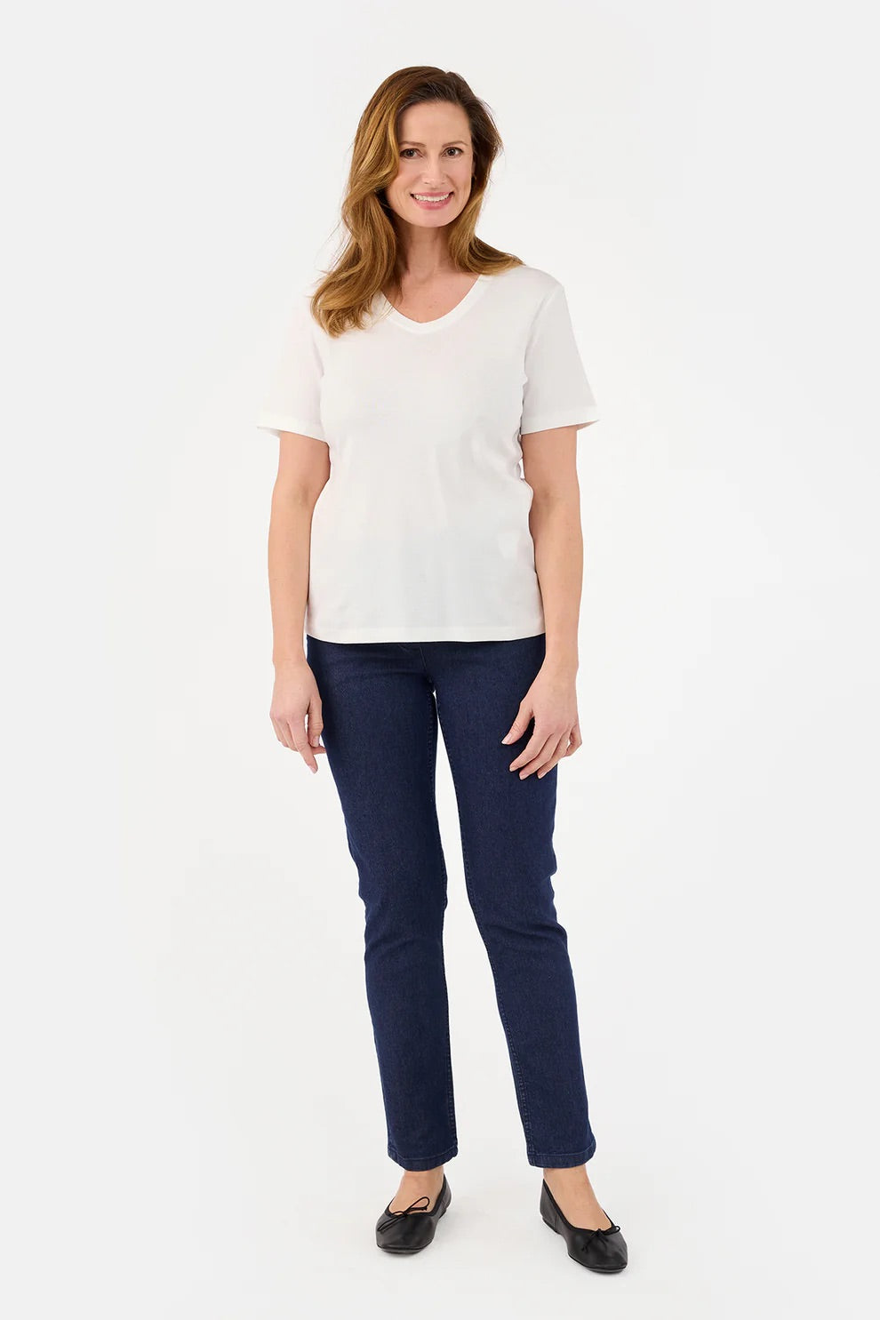T-skjorte Basic Bomull Offwhite