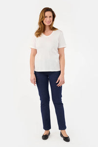 T-skjorte Basic Bomull Offwhite