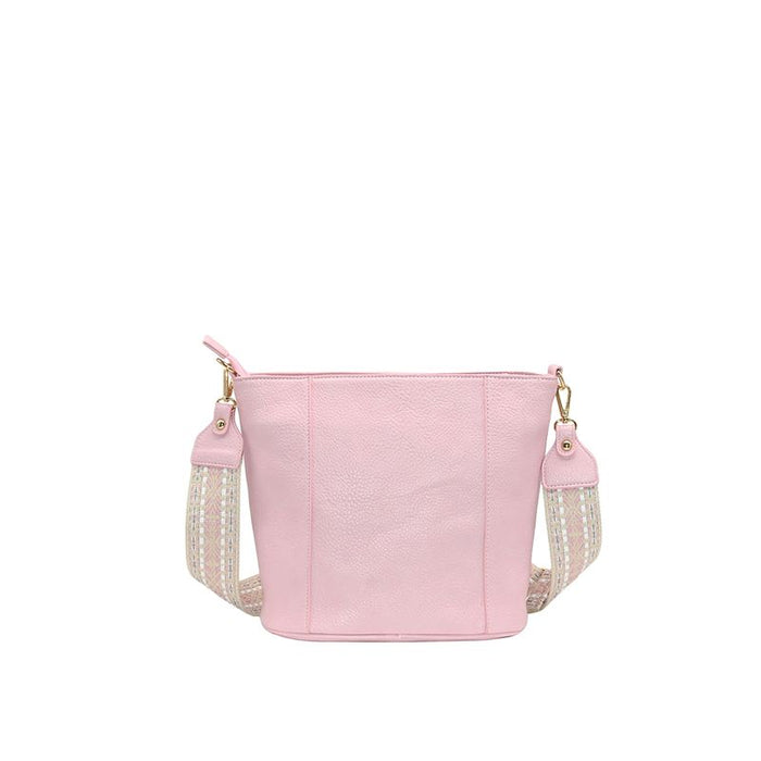 Iria crossbag med mønstret rem - lys rosa
