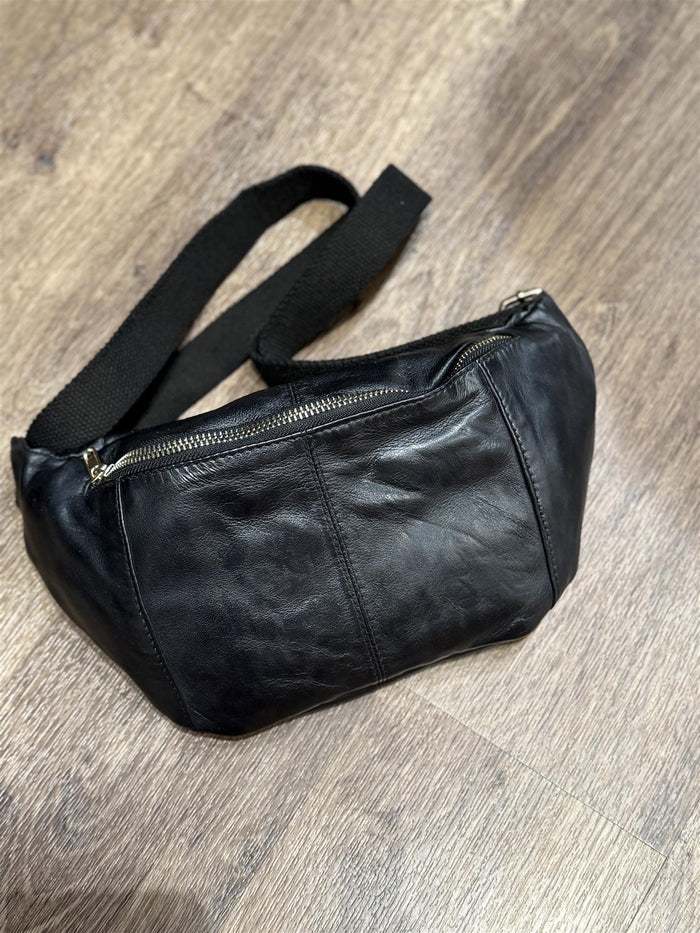 Bumbag Skinn Black w gold