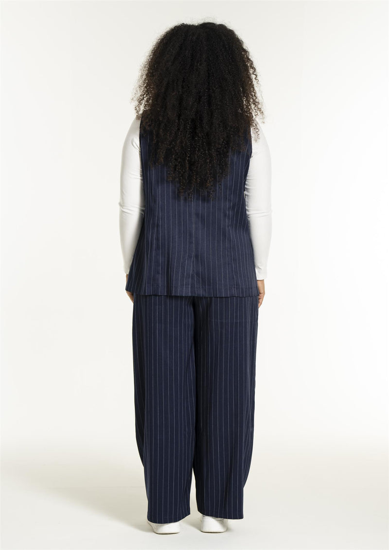 SNaia Vest Blue-White Pinstripe