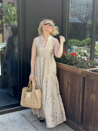 Kjole Celine Beige Gold