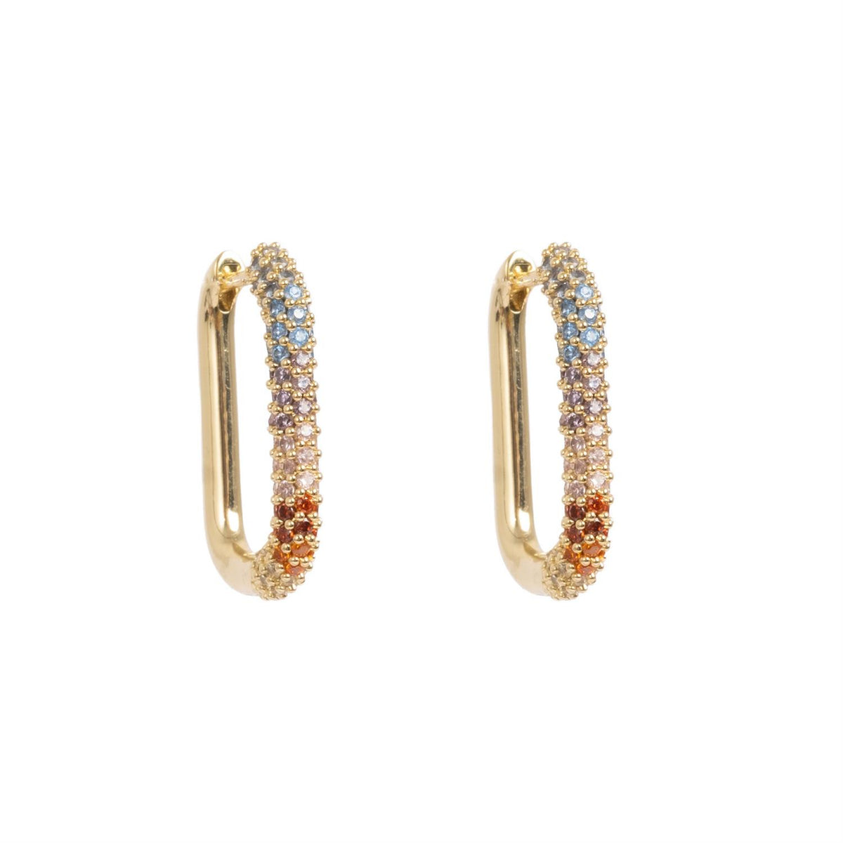 Ovale øreringer, Crystal Rainbow