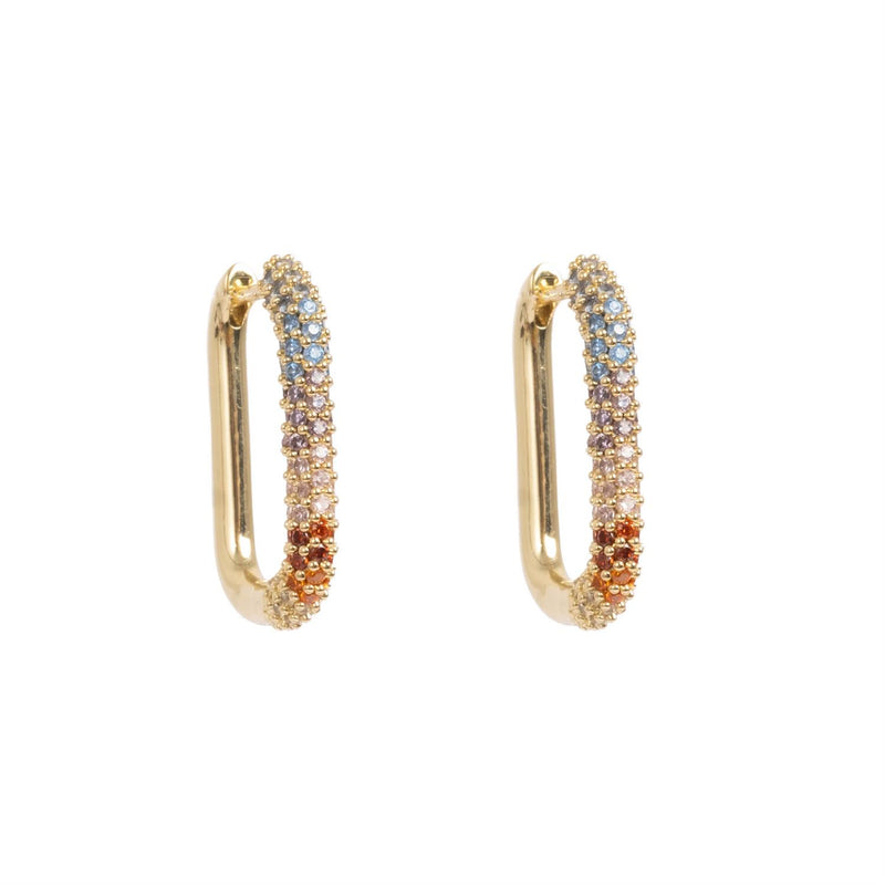 Ovale øreringer, Crystal Rainbow