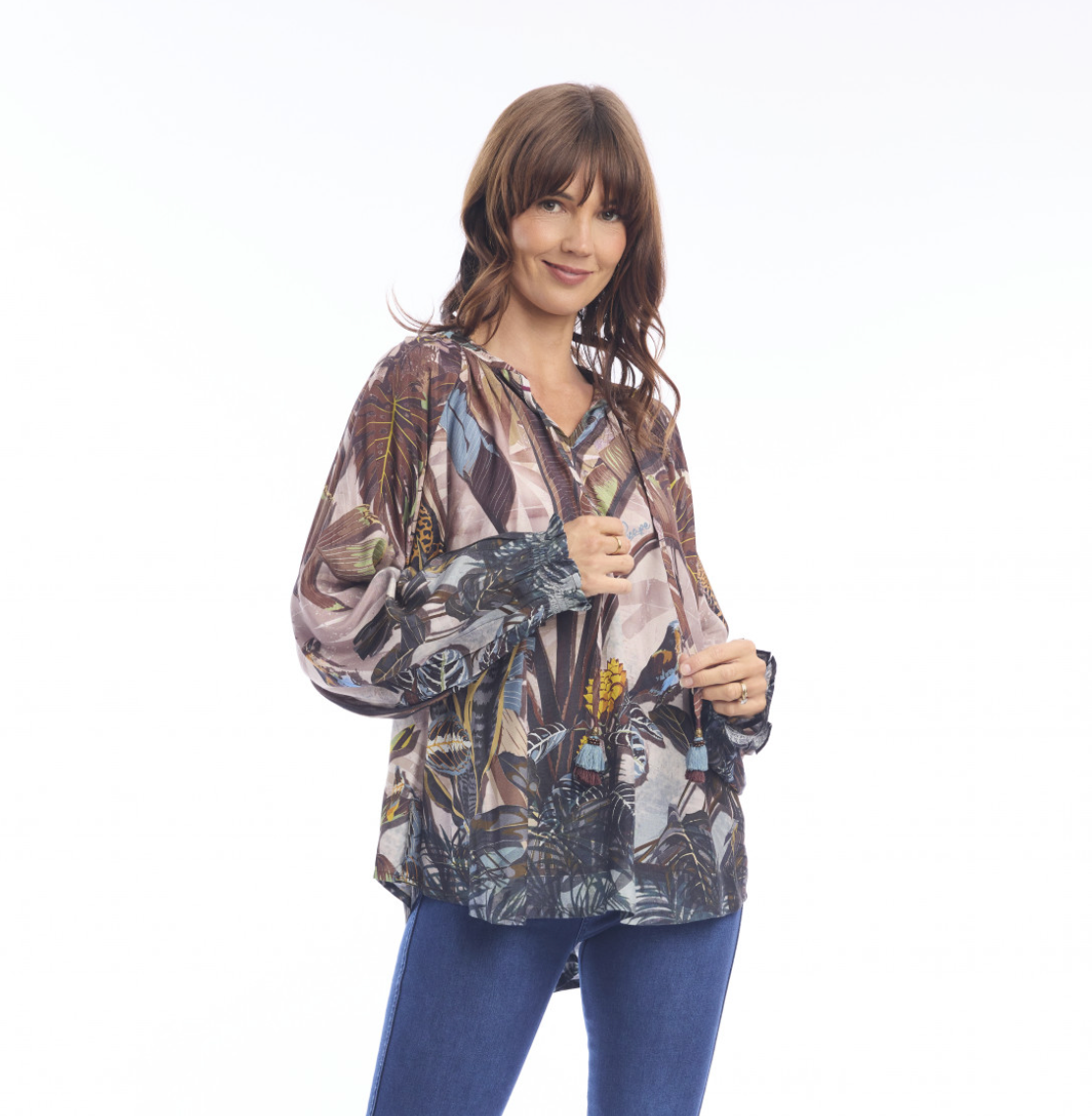 Almasa Top Boho Print