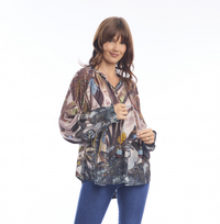 Almasa Top Boho Print