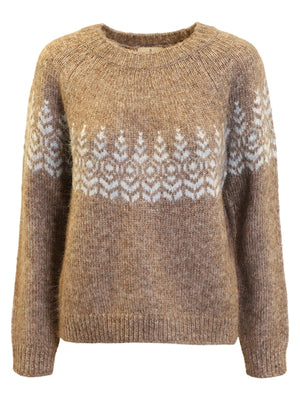 Genser Jaquard - Brown/Light Blue Melange