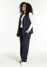 SNaia Vest Blue-White Pinstripe
