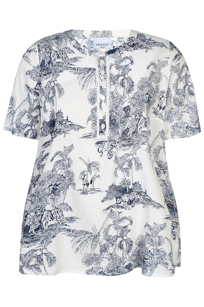 Bluse Ivory Navy